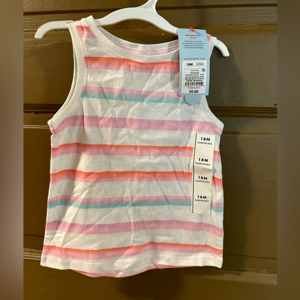 Cat & Jack Shirts & Tops | Cat & Jack Girls Stripe Tank Top Cotton